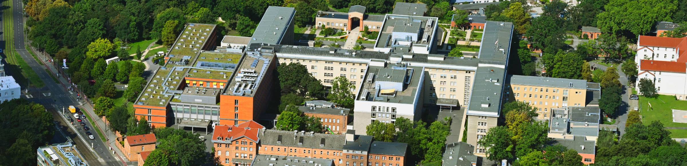 Hospital grounds of the Vivantes Clinic Landsberger Allee im Friedrichshain in Berlin