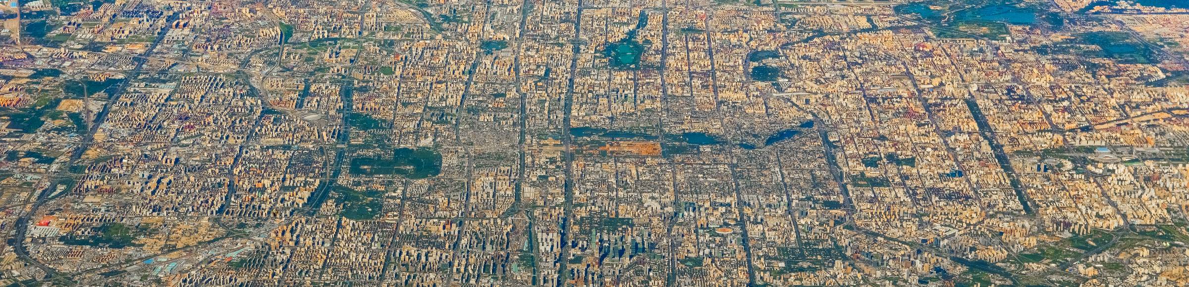 City view on down town in Peking in Beijing, China