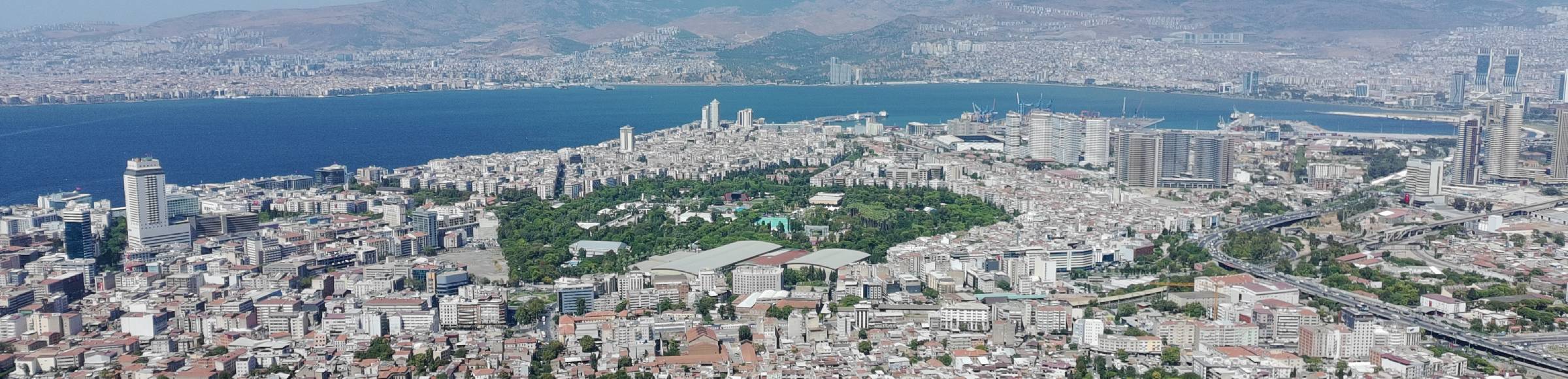 City center in the city center on the beach shore of the Mediterranean in Izmir in Turkey